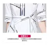Summer Designer White Letter Print Shirt Women's Single-Brested Lace Up Slim Irregular Female Office Knee Lenght Dresses 210514