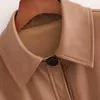 Kvinnor Höst Pu Shirts Coats Jackor Långärmad Sashes Bow Tie Single Breasted Kvinna Fashion Street Jacket OuterWear 210513