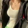 WOMENGAGA Korea Slim U-Ausschnitt Weiß Sommer Sexy Frauen Stricken Tank Tops Baumwolle Crop Top Streetwear Gothic Tunika LV1F 210603