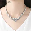 Mecresh Elegant Simulated Pearl Bridal Jewelry Sets Leaf Crystal Necklaces Earrings Sets Wedding Jewelry TL280 H1022