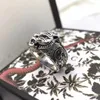 Italian design Thai silver 925 tiger head purple diamond ring high quality men's and women's letters fashion ring Festival gift