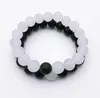 Bracelet en perles d'onyx noir mat en Jade blanc mat de 10mm, Bracelets élastiques en pierres précieuses, cadeau pour hommes et femmes, nouveauté 2021