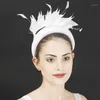 헤어 클립 Barrettes Feather Headband Elegent 복고풍 절묘한 솜씨 여성과 소녀 웨딩 티 파티 EA를위한 핸드웨어