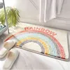 Het hele seizoen zacht antislip badkamer tapijt regenboog print deuropening water absorberende bad mat woningdecoratie vloer tapijt douche kamer matten 211109