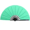 Party Favor 50pcs Martial Arts Chinese Traditional Pure Color Tai Chi Kung Fu Fans Plastic Folding-Fan 33cm Fan Frame SN2890