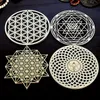 Mats Pads 30 cm Heilige Geometrie Muur Art Hout Sign Crystal Grid Meditatie Chakra Bloem van Leven Laser Cut Mat Houten Home Decor