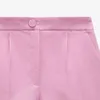 Zredara Летние Женский европейский и американский стиль девушка чистая цветная мягкая кнопка плиссированные повседневные шорты 210625