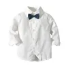 Conjuntos de roupas de mangas compridas Boys Roupas Suits Crianças Crianças Casamento Formal Party Listrado 1-5 Anos Bebê Chapéu Colete Camisa Calças Menino Outerwear