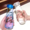 Transparent glas vattenflaska kreativitet resa rånar sport plast flaskor camping vandring vattenkokare drink kopp diamantgåva