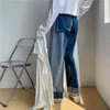 Jeans hommes Vintage Patchwork poche plaquée Style coréen Ins tendance lâche Harajuku concepteur lambrissé à la mode Streetwear Denim 0309