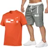 Mens Letter Printing Tracksuits Summer Fashion Trend Short Sleeve T-Shirts Shorts Gym 2 Piece Set Designer Male Casual Fitness Suits Size S-2XL