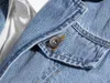 TWOTWINSTYLE Giacca di jeans incrociata casual corta per donna Giacche solide senza maniche con risvolto Abbigliamento moda femminile Elegante 211008