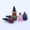 15 ml kosmetisk essentilal oljeförpackning frostat och glänsande färgad glasdroppare i 7 färger