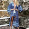 Bohemian tryckta täcker sexiga sommarstranden klänning tunika kvinnor bär baddräkt täcke upp bikini wrap sarongs # q1028 210420