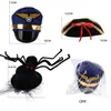 Halloween Pet Cat Dog Cap Kostiumy Śmieszne Czapki Zwierzęta Produkt do fotografii Cosplay Policja Kapelusz Wakacyjny Kostium Akcesoria