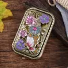 Retro Mirrors butterfly pattern Zerkalos portable vintage pocket Zerkalo double-faced Cosmetic Mirror make up Tool Dresser Gift European style wmq963