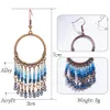 Beads Dangle Drop Tassel Earrings Vintage Round India Boho Ethnic for Women Female Hanging Jewelry Accessories
