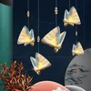 Pendant Lamps Nordic LED 6W 17X24cm Large Butterfly Chandelier Modern Simple Creative Luxury Bedroom Bedside For Home/Bar/Stair