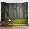 Beau brouillard forêt paysage impression hippie mur bohème mur tapisserie mandala mur art décoration tapisserie 210609