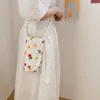 イブニングバッグ刺繍フラワークロスボディバッグキャンバスミニショルダーメッセンジャー女性カジュアルリスコンシンプルなウォーターカップハンドバッグ