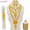 Dubaï Ensembles de bijoux Collier en or Ensemble de boucles d'oreilles pour les femmes africaines France Fête de mariage 24K Bijoux Éthiopie Cadeaux de mariée 220224257q