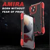 R-JUST Amira Metal Phone Cases for Iphone 13 Pro Max Dirt-resistant/Anti-knock with Gift Install tools