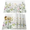 Lente vanille wilde bloem plant tafel runner bruiloft decor doek en placemat keuken dineren decoratie 210709