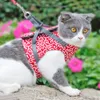 Cat Collars & Leads Dog Harness Vest Collar Outdoor Walking Lead Leash Set For Puppy Dogs Japanese Style Pet