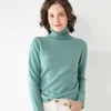 Suyadream Kvinna Solid Ulltröjer 100% ull Turtleneck Vanliga Pullovers Fall Vinterbottnar Knitwear 211018