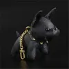 4 Color Cartoon Animal Small Dog Key Chain Accessories Key Ring PU Leather Letter Pattern Car Keychain Jewelry Gifts1802