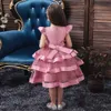 Infant Girls Dress Wedding Dresses for Girls Formal Occasions Performance Gown Birthday Party New Year Christmas Silk Dress Q0716