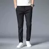 Jesień Spodnie Casual Mężczyźni Bawełna Klasyczny Styl Moda Biznes Slim Fit Proste Bawełna Solidne Kolor Marka Spodnie 38 211123
