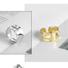 Productos coreanos Estilo Net Celebrity Anillo Moda Simple Hip Hop Hipster Irregular Cóncavo Convexo Superficie Ancha Cara Ajustable Anillos Joyería ED023