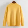 Casual Turtleneck Pullover Sweaters Women Autumn Winter Long Sleeve Warm Knitted Jumper Elegant Loose White Female 210526