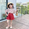 2021 Summer New Arrival Girls Fashion Dot Sets Top+skirts Kids Clothes Girls X0902