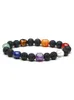 8mm Natural Lava Stone Beaded Strands Yoga Sports Energy Healing Charm Bracelets For Women Men Jewelry