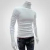 Camisolas masculinas outono inverno mens turtleneck cor sólida pullovers homens vestuário magro fita macho malha camisola puxar homme 294