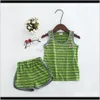 Clothing Baby Maternity Drop Delivery 2021 5 Clors Summer Childrens Baby Boy Embroidery Striped Vest Suit Boys Jersey Kids Sportwear Sets Vph