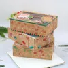Presentförpackning 3/6 st praktiska oljesäkra julbehandlingslådor för godis kex bakning papper lådan cupcake muffin cookie år gynnar