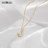 Mode Cubic Zirkon Hänge Halsband Initialer Brev Neckalce för Kvinnor Smycken 2020