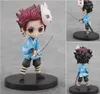 6 pièces/ensemble tueur de démons Kimetsu no Yaiba Figure Q ver. Giyuu Inosuke Tanjirou Nezuko Zenitsu Figurine anime jouets d'action 5-7cm