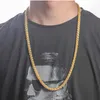 Kedjor 2021 män halsband mode lyx jewerly hip hop kubansk punk gul guldpläterad klassisk rep kedja manlig pendan