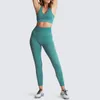 Naadloze brei yoga tracksuits voor dames gym vest crop top en hoge taille billen leggings fitness sporten 2 -delige sets 6095