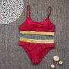 Glitter trim hoge taille bikini string bikini push-up badpak vrouwen badpak plus size badmode rood twee stuk gouden beha x0522