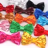 Мода бабочка для мужчин Женщины Классические блестки Bowtie Свадебная вечеринка Bowknot Взрослые мужские Bowties Cravats yellow