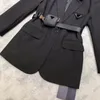 Fashion Casual Women Blazers Designer Suit Retro Single-breasted Jacket Long Sleeve Office Coats with Belt302e