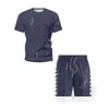 Tracksuit för män Sommarbyxor Sätter Kortärmad T-shirt och Shorts Sets Casual Clothing Mens Sportkläder Gym Män Svettdrag G1209