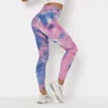 Groothandel Vrouwen Yoga Outfits Hoge Taille Sport Fitness Leggings Panty Scrunch Butt Tie-Dye Yoga Pants St1105