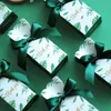 Födelsedagsfest julförsörjning bröllop gynnar gåva dekoration grönt papper godis lådor presentväska bröllop presentförpackning baby favor 211108