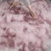 European Long Hair Fashion Bedroom Carpet Bay Fönster Bedside Mat Tvättbar Personlighet Gradient Färg Vardagsrum Rug 210626